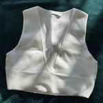 Aritzia Babaton Crème Sculpt Knit Deep V Tank Photo 0