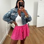 Surf Gypsy  Hot Pink Clipped Metallic Shorts Large NEW Photo 3