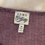 Como vintage Purple Smocked Long Sleeve Blouse Photo 1