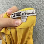 Gypsies & Moondust wide leg pants womens large yellow high rise belted boho glam Photo 6