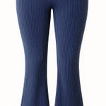 Aerie  Navy Ribbed Corduroy Flare Pants Soft Cozy Vintage Y2K Fit High Rise Small Photo 0