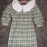 Glamorous  Green and Pink Plaid Mini Dress with White Collar Photo 0