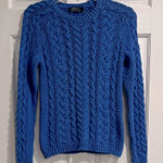 Ralph Lauren Polo  Blue Tag Blue Cable Knit 100% Cotton Sweater Size Small Photo 0