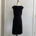 RALPH LAUREN Stretch Jersey Cowl Neck Cap Sleeve Dress in Black Size 12 NWT Photo 5
