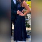 AQUA  Metallic Crinkle Halter Gown Photo 2