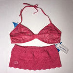 Zuliana Size Large Dark Pink 3 Piece Lace Set. Made in Brazil. New With Tags. Photo 5