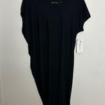 Athleta NWT - Short Sleeves Black Draped Crew Neck Dress Black Casual Travel Photo 1