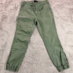 J. Crew Utility Zip Cuff Ankle Pants Olive Green Size 2 Pockets School‎ Photo 0