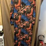 Vertigo NWT  Vibrant Print Maxi Dress Women’s Reptile Side Slit Size Large Photo 6