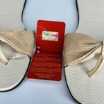 Havaianas  You St. Tropez Shine Gold Denim Tan Bow Flip Flop Thong Sandals Photo 6