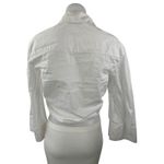 ZARA  Women's White Long Bell Sleeve Tie Hem Crop Button Up Shirt Top Size M Photo 1