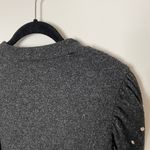 Gray Long Sleeve Sweater Top with Juliet Sleeves & Jeweled Accents – Size M Size M Photo 2