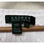Lauren Ralph Lauren White Silk Blend Cable Knit Sweater V Neck L Preppy Academia Size L Photo 4
