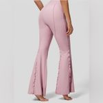 Halara  Ribbed High Waisted Lettuce Trim Back Pocket Flare Dance Leggings Size XS Photo 1