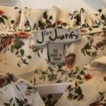 J for Justify  Cream Floral Dress Tie Sleeves Cinched Waist Size Medium Photo 4