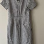 Banana Republic  Black And White Gingham Plaid Dress Size 12 Photo 4