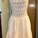 Gilli cream crocheted sleeveless cotton midi dress L boho cottagecore western Size L Photo 0
