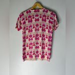 TSE  Button Down Short Sleeve Cashmere Cardigan Pink Floral Medium Photo 1