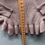 Poof! Round Ruffle Hem Sweater Ribbed Knit Dusty Rose Crewneck size Large Photo 7