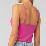 WAYF faux leather cami top Hot pink Size M. NWT Photo 1