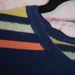 Anthropologie  MOTH LUCA KNIT WOOL BLEND NAVY STRIPED LONG SLEEVE DRESS MEDIUM Photo 4