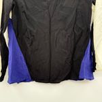 Aryn K 100% Silk Contrast Black, Navy & Cream 3/4 Sleeve V Neck Top Sz S Photo 2