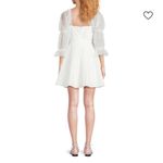 Amanda Uprichard NWT  Lalita White Mini Dress with Sheer Sleeves Photo 6