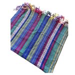 Soft striped boho blanket scarf Blue Photo 3