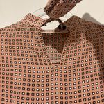 ZARA Geometric Polka Dot Tie Bow Blouse Tan size XS Photo 4