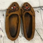 Minnetonka Moccasins Thunderbird Boat Moc Brown beaded size 8.5 Photo 8