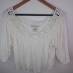 American Rag  L White Boho Crop Top Photo 6