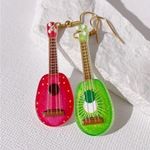 Boutique Pink & green guitar 🎸 missmatch earrings​​​​​​​​​​​​​​​​​​​​​​ Photo 1