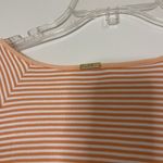 LAKE striped orange pima cotton shirt dress lounge wear size small Photo 4