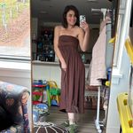 NWOT Stretchy Brown Strapless Babydoll Dress/ Maxi Skirt Size undefined Photo 1