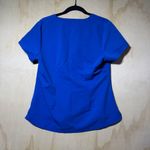 Jaanuu  Women’s 4-Pocket V-Neck Scrub Top Blue – Size M Photo 5