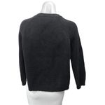 J.Crew Black Waffle Knit V Neck Long Sleeve Button Down Cardigan Sweater Top XS Photo 1
