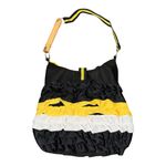 III Parcel Black Yellow Ruffle Jump Rope Floral Pin Handle Gym Couture Purse Photo 1