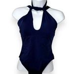 Lucky Brand Sea of Love High Neck One Piece Maillot Bathing Swimsuit Navy Medium Photo 0