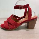 Mariella Italian Suede Leather Sandals Block Heel Burgundy Red Size 9.5 Fall Photo 2