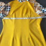 Women’s Yellow Midi Dress Mock Neck Plaid Long Sleeves and Bow Detail Size 2XL Photo 8