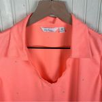 Lady Hagen Women's V-neck Golf Tank Top Neon Orange Polka Dot Logo Size Medium Photo 2