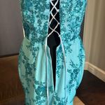 Women’s Blue Mermaid Fit Prom Party Dress Sparkly Sequins Leg Slit Size 12 Photo 6