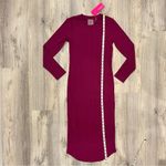 Terez NWT  Long Sleeve Ribbed Bodycon High Neck Midi Dress Raspberry Pink Size S Photo 1