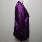 Piper & Blue Y2K Purple Satin Ruffle Tie Neck 3/4 Sleeve Babydoll Top XL Photo 3
