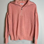 525 America  peach knitted half zip sweater Photo 0
