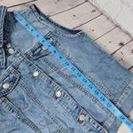 Mudd ‎ Denim Vest with Gray Hoodie Size Small Blue Jean Sleeveless Jacket Photo 8