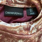 Cynthia Rowley Sleeveless Mini Dress Crushed Velvet High Neck Womens Small Pink Photo 5