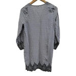 Joie  Silk Tunic Dress Women's Size XS Blue‎ Cream Geometric Long Sleeve V-Neck‌ Photo 7