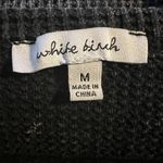 White Birch  Women’s Waffle Knit Top Medium Oversized Embroidered Photo 2