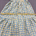 ZARA  Women's Yellow Blue Gingham Maxi Dress XS Puff Sleeve Tiered Cottagecore Photo 7